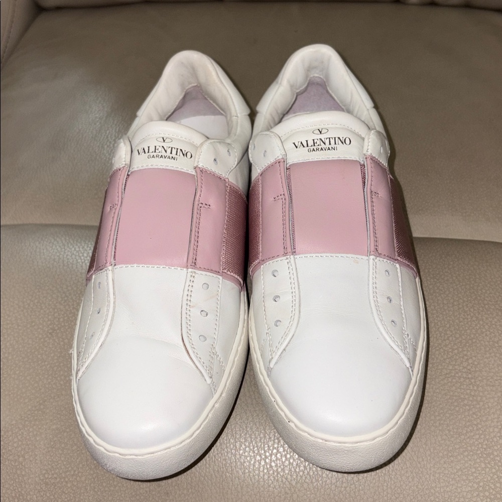Valentino Pink and White Sneakers